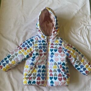 Colorful Heart Pattern Hooded Jacket